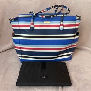 Kate Spade Multi Colors Stripes Tote Shoulder Diaper  Bag